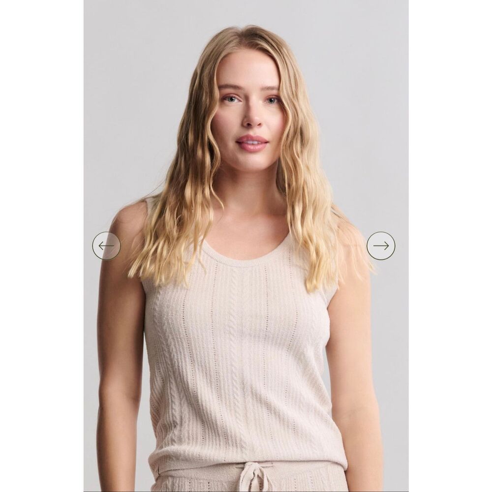 Barefoot Dreams CozyChic Ultra Lite® Cable Knit Tank S Stone